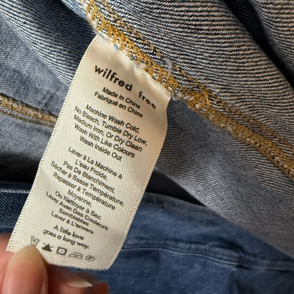 Aritzia Wilfred Free Colpa long denim jacket size 2 100-% cotton - Picture 4 of 5